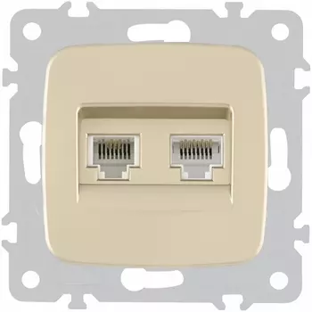 Розетка телефонная RJ-11 + Ethernet RJ-45 Arte Milano am-205 205.44-1.shampan