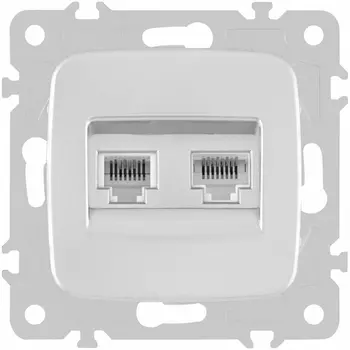 Розетка телефонная RJ-11 + Ethernet RJ-45 Arte Milano am-205 205.44-1.silver