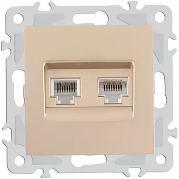 Розетка телефонная RJ-11 + Ethernet RJ-45 Arte Milano am-206 206.44-1.shampan