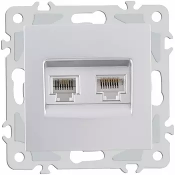 Розетка телефонная RJ-11 + Ethernet RJ-45 Arte Milano am-206 206.44-1.silver