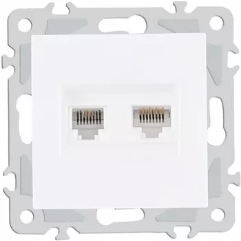 Розетка телефонная RJ-11 + Ethernet RJ-45 Arte Milano am-206 206.44-1.white