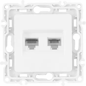 Розетка телефонная RJ-11 + Ethernet RJ-45 Arte Milano am-217 217.44-1.white