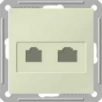 Розетка телефонная RJ-11 + Ethernet RJ-45 (слоновая кость) Systeme Electric RSI-251TK5E-2-86