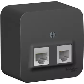 Розетка телефонная RJ-11 + Ethernet RJ-45 (антрацит) Systeme Electric Blanca BLNIA045116