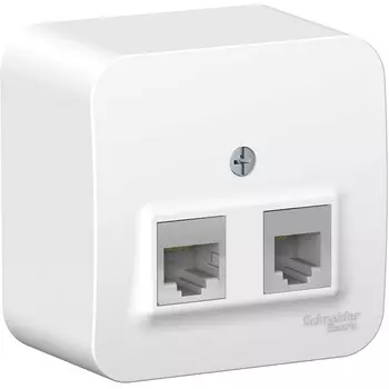 Розетка телефонная RJ-11 + Ethernet RJ-45 (белый) Systeme Electric Blanca BLNIA045111