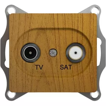 Розетка телевизионнная оконечная TV+SAT (дуб) Systeme Electric Glossa GSL000597