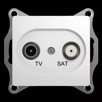 Розетка телевизионнная проходная TV+SAT (белый) Systeme Electric Glossa GSL000198