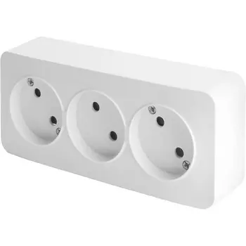 Розетка тройная без заземления (белый) Stekker София 49305
