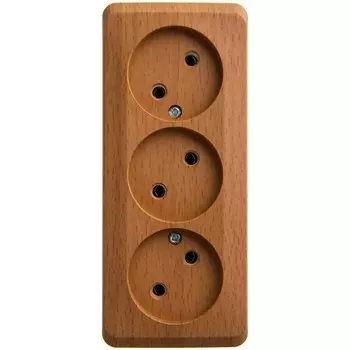 Розетка тройная без заземления (бук) Systeme Electric Etude PA16-009T