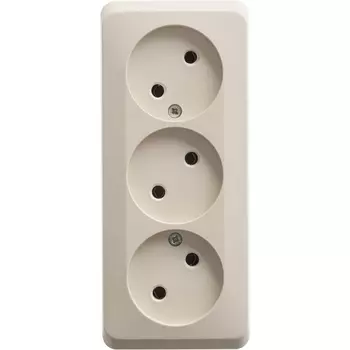 Розетка тройная без заземления (кремовый) Systeme Electric Etude PA16-009K