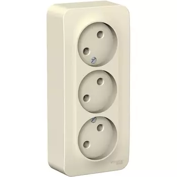 Розетка тройная без заземления (молочный) Systeme Electric Blanca BLNRA000312