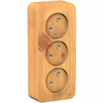 Розетка тройная без заземления со шторками (ясень) Systeme Electric Blanca BLNRA001315