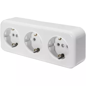 Розетка тройная с заземлением (белый) Stekker Брест 39697