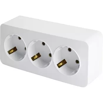 Розетка тройная с заземлением (белый) Stekker София 49306