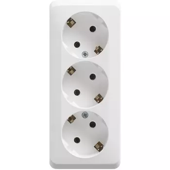Розетка тройная с заземлением (белый) Systeme Electric Etude PA16-011B