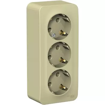 Розетка тройная с заземлением (бежевый) Systeme Electric Blanca BLNRA010317