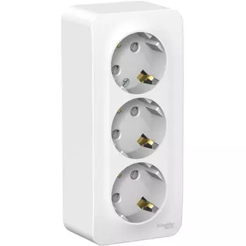 Розетка тройная с заземлением и шторками (белый) Systeme Electric Blanca BLNRA011311