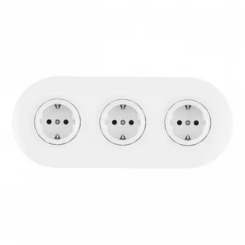 Розетка тройная с заземлением и шторками в комплекте с рамкой (белый) Arte Milano SET08-3 SET08-3-40-1x3 white