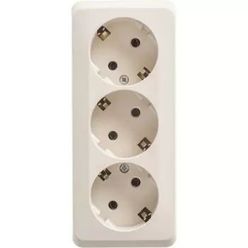 Розетка тройная с заземлением (кремовый) Systeme Electric Etude PA16-011K
