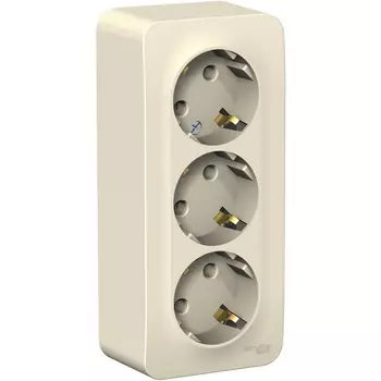 Розетка тройная с заземлением (молочный) Systeme Electric Blanca BLNRA010312