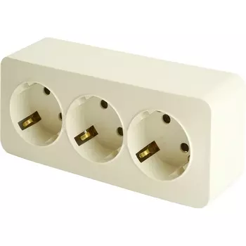 Розетка тройная с заземлением (слоновая кость) Stekker София 49501