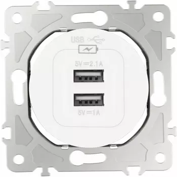 Розетка USB 2.1А+1А Arte Milano am-202 202.46-1.white