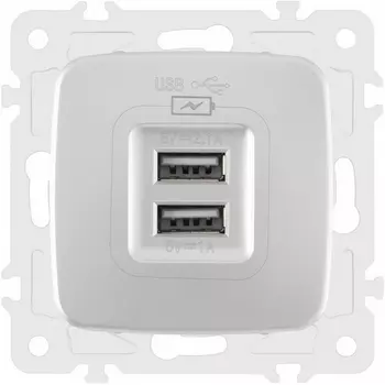 Розетка USB 2.1А+1А Arte Milano am-205 205.46-1.silver