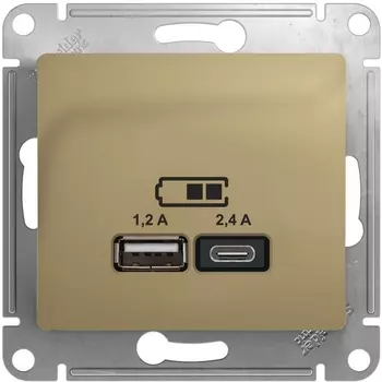 Розетка USB Type A+С (титан) Systeme Electric GSL000439