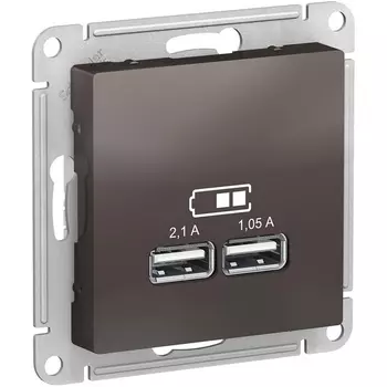 Розетка USBх2 (мокко) Systeme Electric AtlasDesign ATN000633