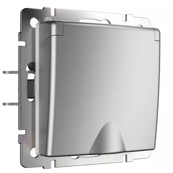 Розетка влагозащ. с зазем. с защит. крышкой и шторками (серебряный) (a051504) Werkel Встраиваемые механизмы серебряные W1171206