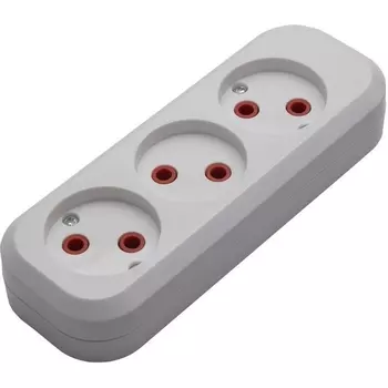 Розеточный блок 3-х местный без заземления Stekker Бруна 39008