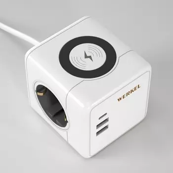 Розеточный блок 3-х местный с 2xUSB Type A+С и беспроводной зарядкой Werkel W6513501 (a066454)