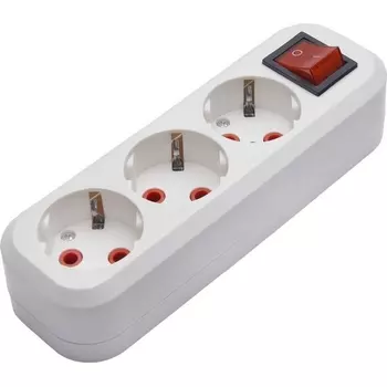 Розеточный блок 3-х местный с заземлением и с выключателем Stekker Бруна 39014