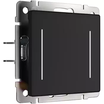 Сенсорный выключатель двухклавишный с подсветкой (черный) Werkel W4522008 (a063602)