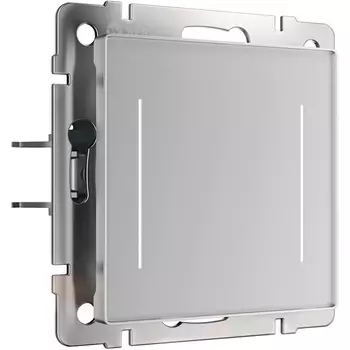 Сенсорный выключатель двухклавишный с подсветкой (серебряный) Werkel W4522006 (a063600)