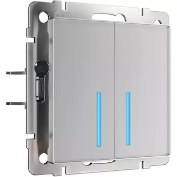 Умный сенсорный выключатель двухклавишный (серебряный) Werkel W4520606 (a048324)