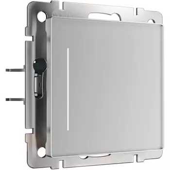 Сенсорный выключатель одноклавишный с подсветкой (серебряный) Werkel W4512006