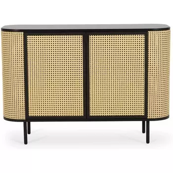 Сервант Male ОГОГО (арт.729915), (МДФ,ЛДСП,Ротанг/Бежевый,Черный) ОГОГО Обстановочка!