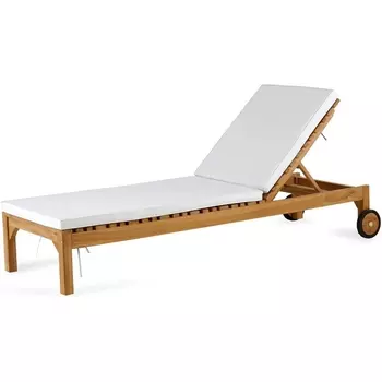 Шезлонг Garbo (Массив тика/Бежевый) ОГОГО Обстановочка! арт.889238