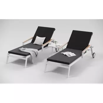 Шезлонг Gardenini Sogno S (Алюминий,Ткань/Белый,Антрацит) SSGNS.020500.N3