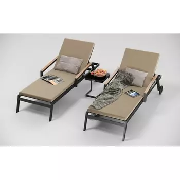 Шезлонг Gardenini Sogno S (Алюминий,Ткань/Темно-серый,Бежевый) SSGNS.010200.N3