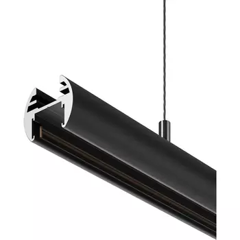 Шинопровод подвесной 48V магнитный 1м подвесной круглый Basity, черный Maytoni Technical Busbar trunkings Basity TRX172-R-111B