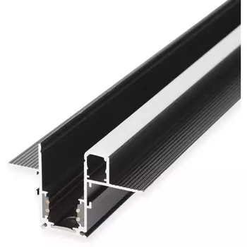 Шинопровод под гипсокартон 48V магнитный Elektrostandard Slim Magnetic встраиваемый с местом под светодиодную ленту чёрный 2м 85132/00