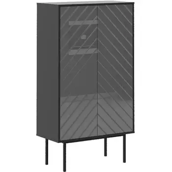 Шкаф 2-дверный Boho ОГОГО (арт.578503), (ЛДСП/Серый,Черный) ОГОГО Обстановочка!