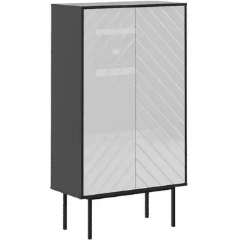 Шкаф 2-дверный Boho ОГОГО (арт.578504), (ЛДСП/Белый,Черный) ОГОГО Обстановочка!