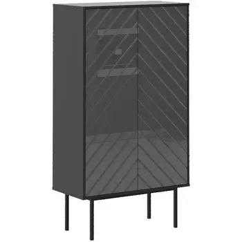 Шкаф 2-дверный Boho ОГОГО (арт.578506), (ЛДСП/Серый,Черный) ОГОГО Обстановочка!