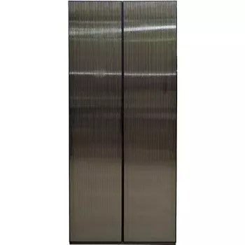 Шкаф Alto двухд c выдвиж ящик, цвет серый Кобальт, дверцы стекло(рифленое) 100*57*228.5см Garda Decor арт.GD-10012-6(риф)