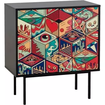 Шкаф Boho Color низкий ОГОГО (арт.599536), (ЛДСП/Черный) ОГОГО Обстановочка!