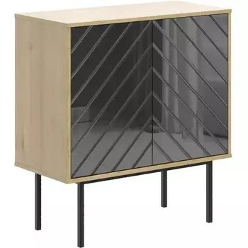 Шкаф Boho низкий ОГОГО (арт.571808), (ЛДСП/Черный,Дуб Корбридж) ОГОГО Обстановочка!