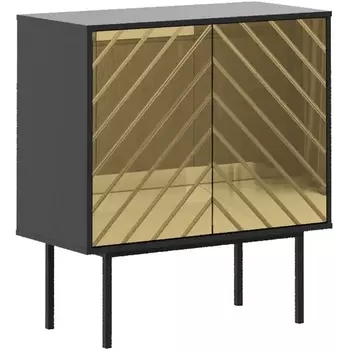 Шкаф Boho низкий ОГОГО (арт.578511), (ЛДСП/Черный,Золотой) ОГОГО Обстановочка!